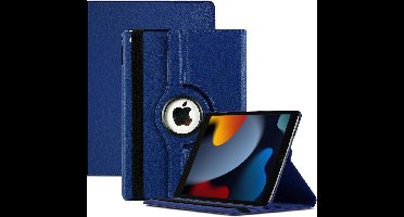Hoes geschikt voor iPad 2021 / 2020 / 2019 (9e/8e/7e Generatie / 10.2 inch) - 360° draaibare Bookcase - Blauw