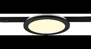 LED Railverlichting - Plafondlamp - Plafondverlichting - DUOLINE - 2 Fase - 13W - Warm Wit 3000K - Dimbaar - Rond - Mat Zwart - Kunststof