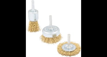 Topgear Staalborstelset voor boormachine - 3-delig - 6 mm stift - roestverwijdering