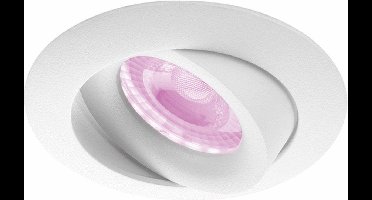 Inbouwspot Florian met Philips HUE White and Color - inbouwspot - Wit - rond - Voor binnen / woonkamer / keuken / slaapkamer - IP20 - GU10 - Buitendiameter: 81MM - boorgat: 70-75MM - min. Inbouwdiepte: 70MM