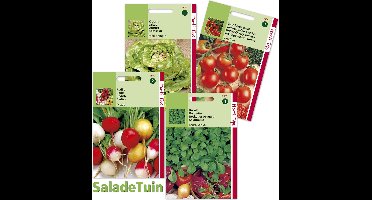 Horti Tops Salade Tuin - 4 zakjes zaden - Radijs, balkontomaat, rucola en sla