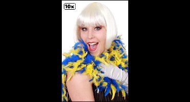 10x Boa blauw geel 180 cm 75 gr