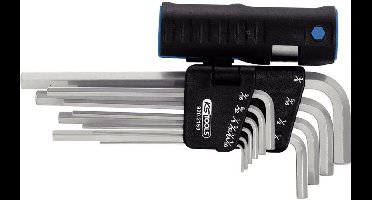 KS Tools CLASSIC Serie - Inbussleutel Set - 10 Delig - Lang - Mat Chroom Afwerking