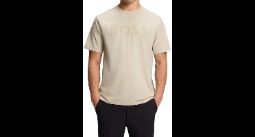 BOSS Green T-shirt heren Beige TS_Iconic Logo 10273332 01 50553636/272