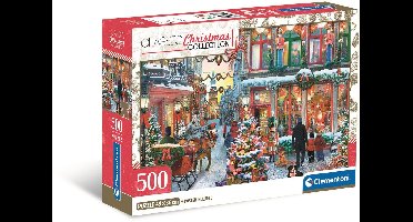 Clementoni legpuzzel kerst puzzel 500 stukjes besneeuwd dorp poster.