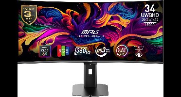 MSI MPG 341CQRDE QD-OLED X36 computer monitor 86,4 cm (34") 3440 x 1440 Pixels UltraWide Quad HD Zwart