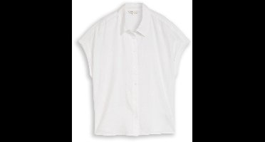 Tom Tailor - Losvallende blouse met linnen - Maat 34 - White