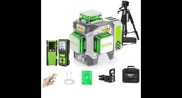 3D Laserwaterpas – Laserwaterpas – Zelfnivellerend – Groene Laser – Tripod – 12 Laserlijnen – 8000 mAh Accu