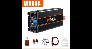 Omvormer - Spanningsomvormer - Auto Omvormer - 4000W - Powerstation - Powerbank - DC 12V 24V naar AC 220V - met Afstandsbediening en EU Stopcontact