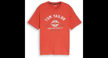 Tom Tailor - T-shirt met logoprint - Maat M - Chili Orange