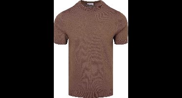 Suitable Knitted T-shirt Wake Tabacco - Maat XL - Heren - Casual T-shirts