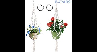 Plantenhanger - Katoen - Set van 2 - Blauw - Ruimtebesparend