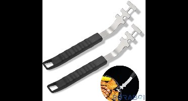 Hittebestendige Grillroosterlift - Ergonomische Handgreep - Roestvrij Staal