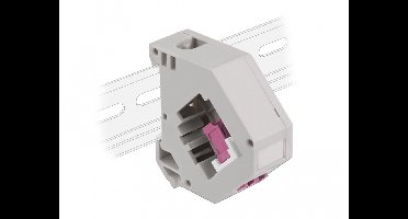 DIN RAIL -adapter met Keystone LC Duplex Vrouw naar LC Duplex vrouwelijk violet