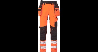 Portwest DX4-Hi-Vis Broek met afneembare holsterzakken DX454 - Oranje/Zwart - 32