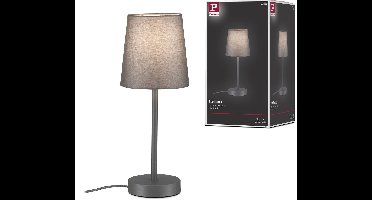 LED-tafellamp Stellan II E27 max. 20W Grijs Metaal, Textiel