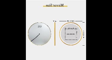 Ronde Badkamerspiegel – Spiegel Met Verlichting – Wandspiegel – Make-Up Spiegel – Led Spiegel – 60 CM – Gouden Aluminium Frame – 3-Kleurige Dimbare LED & Anti-Condensfunctie