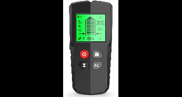 YOZHIQU Kabeldetector - Muurkabeldetector - Lijndetector - Geschikt voor hout, ijzer, metaal, kabels en metalen onderdelen - Zwart