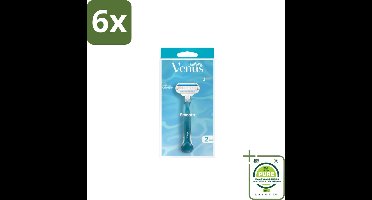 Gillette - Venus Smooth – Rondingvolgende Mesjes – Handvat + 2 Navulmesjes - Voordeelverpakking - 6 stuks - Scheermesje vrouw - Huidbescherming