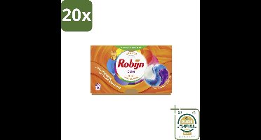 20 x Robijn Wascapsules 3-in-1 Color 15 stuks per verpakking - Grootverpakking - Kleurbehoud - Wascapsules - Was - Wasverzachter - Biologisch Afbreekbaar
