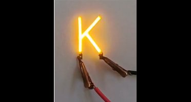 -K- COB LED 3V Filament Letter Geel 3 x 3 cm FPC 2200K 1W Warm-wit