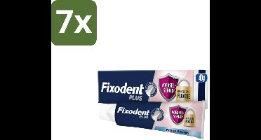 7 x Fixodent Kleefpasta Plus 40 gr - Kleefpasta Kunstgebit - Food Barrier Kunstgebit - Kunstgebit Fixatie - Kunstgebit Bescherming - Voedselresten Bescherming