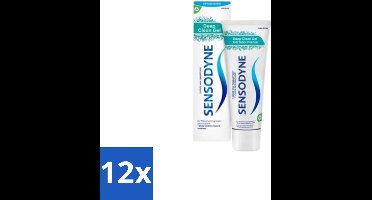12 x Sensodyne Tandpasta Deep Clean Gel 75 ml - Gevoelige Tanden - Tandgevoeligheid - Tandpasta - Reiniging - Fluoride