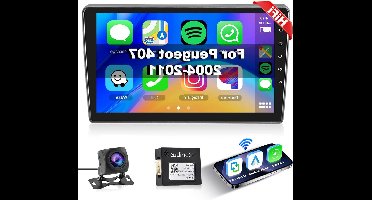 Android Autoradio Peugeot 407 – 2 Din Multimedia Speler – Carplay Radio – Bluetooth Navigatie Systeem – Achteruitrijcamera – 9 Inch Touchscreen – WiFi GPS