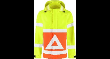 JS - RWS Verkeersregelaar Regenjas Met Capuchon - Fluor Geel Oranje - Maat M