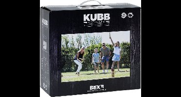 Bex Kubb Pro – Officiële European Kubb Championships 2026 Set – Zweeds Vikingschaak – Premium Buitenspel – Massief Rubberhout – Koning Met Rode Kroon – Vanaf 8 Jaar – Inclusief Draagtas