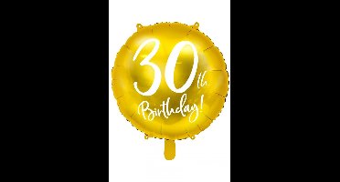 Folieballon 30 jaar goud verjaardag - 30th birthday - jubileum - 45cm.