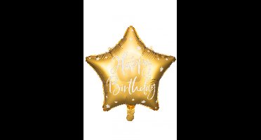Folie ballon Happy Birthday goud