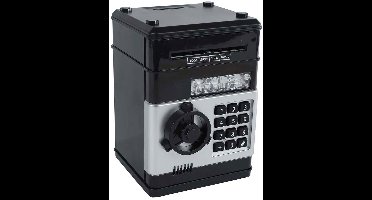 Van Manen geldkluis speelgoed met geheime code zwart 19,5cm.