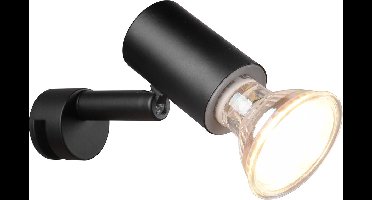 LED Wandlamp - Wandverlichting - Torna Loreno - GU10 Fitting - Spatwaterdicht IP44 - Rond - Mat Zwart - Aluminium