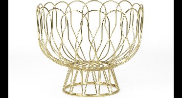 Present Time Fruitschaal Wired - Metaal Verguld - 26x28cm - IJzer - Scandinavisch - Woonkamer - Moederdag - Moederdag cadeautje - Moederdag cadeau voor mama