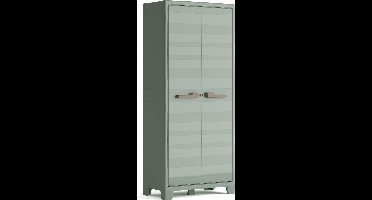 Keter Planet Outdoor Opbergkast hoog - 3 planken - 80x44x182cm - Grijs/Zwart