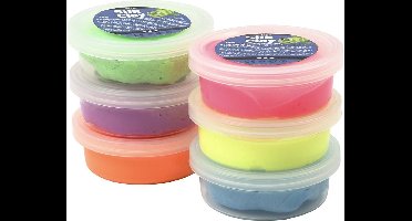 Silk Clay® , kleuren assorti, neon, 6x14gr