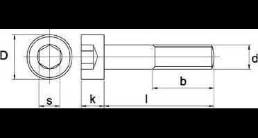 Inbusbout M3x25mm zwart staal - 100 stuks
