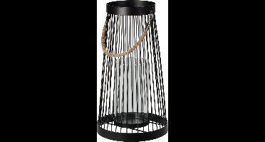 Kandelaar - zwart - kaarsenhouder - lantaarn - metaal - kandelaar zwart