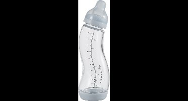 Difrax Natural Glazen S-Babyfles - 250 ml - Anti Koliek - Lichtblauw - 1 Stuk