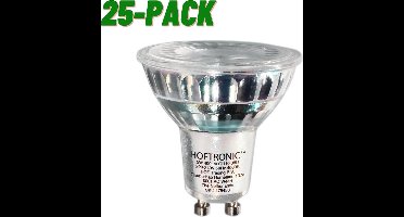 HOFTRONIC - Voordeelverpakking - 25x GU10 LED Lampen Dimbaar - LED Reflector - 5W 400 Lumen (Vevangt 50 Watt) - 4000K Neutraal wit licht - GU10 LED Spots