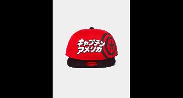 Marvel Captain America - Japanese Snapback Pet - Rood/Zwart