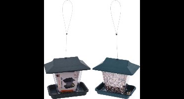 ProGarden - Vogelhuisje - 17,5 cm - Transparant - Donkergroen