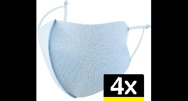 Mondkapje Wasbaar Verstelbaar - Mondmasker Wasbaar - Mondkapje Lichtblauw Wasbaar - Mondkapjes Wasbaar Verstelbaar Lichtblauw - 4 Stuks