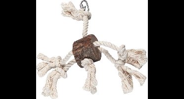 Flamingo - Papegaaienspeelgoed hanger boomstam - Bruin - 14 x 14 x 25 cm