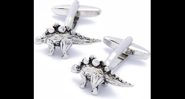 Manchetknopen - Dinosaurus Stegosaurus Zilverkleurig