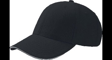 Atlantis Sport Sandwich 6 Panel Baseball Cap (Pakket van 2) (Zwart/Ecru)