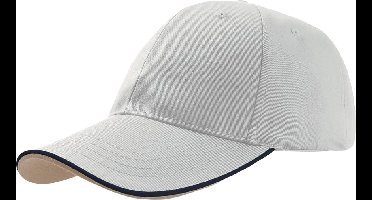 Atlantis Zoom Piping Sandwich Sport 6 Paneel Contrast Baseball Cap (Wit)