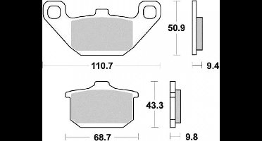 SBS-remblok voor motorfiets Kawasaki 1000 ZL Eliminator 1987 AVG / AVD / AR nieuw