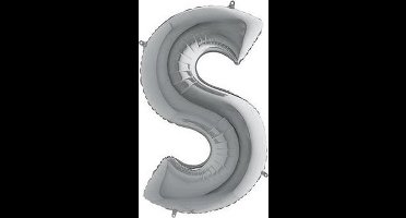 Folieballon letter S zilver (100cm)